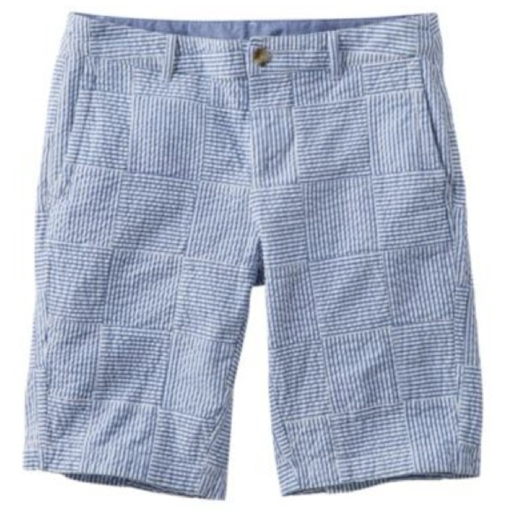 L. L. Bean Women’s Washed Chino Bermuda Seersucker Patchwork Shorts